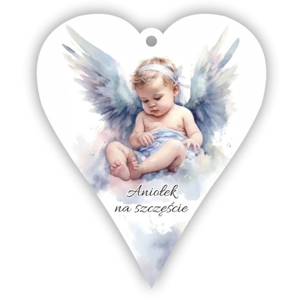 Zawieszka serce z aniołem N8